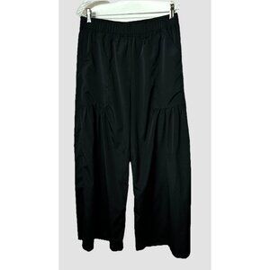Manllenshie Black Pleated Wide leg pants elastic waist women’s size XL
